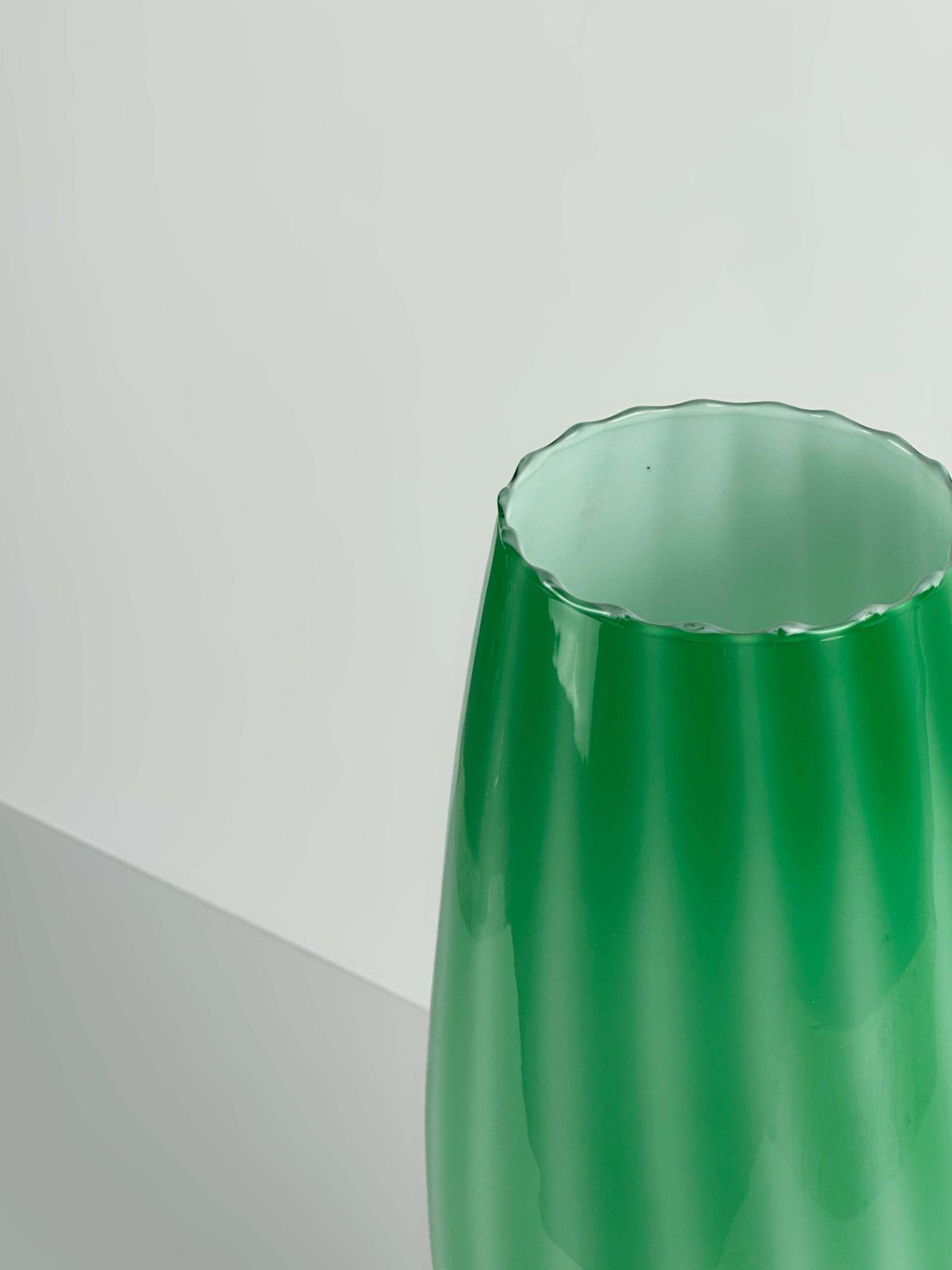 Home Decor Tall Green Empoli Glass Vase By Vetreria Artistica Toscana, 1970s Italy photo