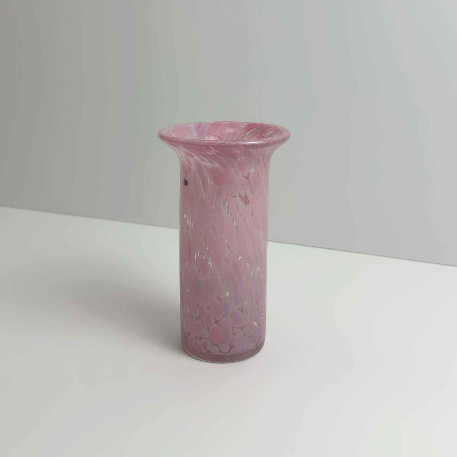 Vintage Mdina Pink Mottled Glass Spill Vase, Malta, 1980s photo 160.0