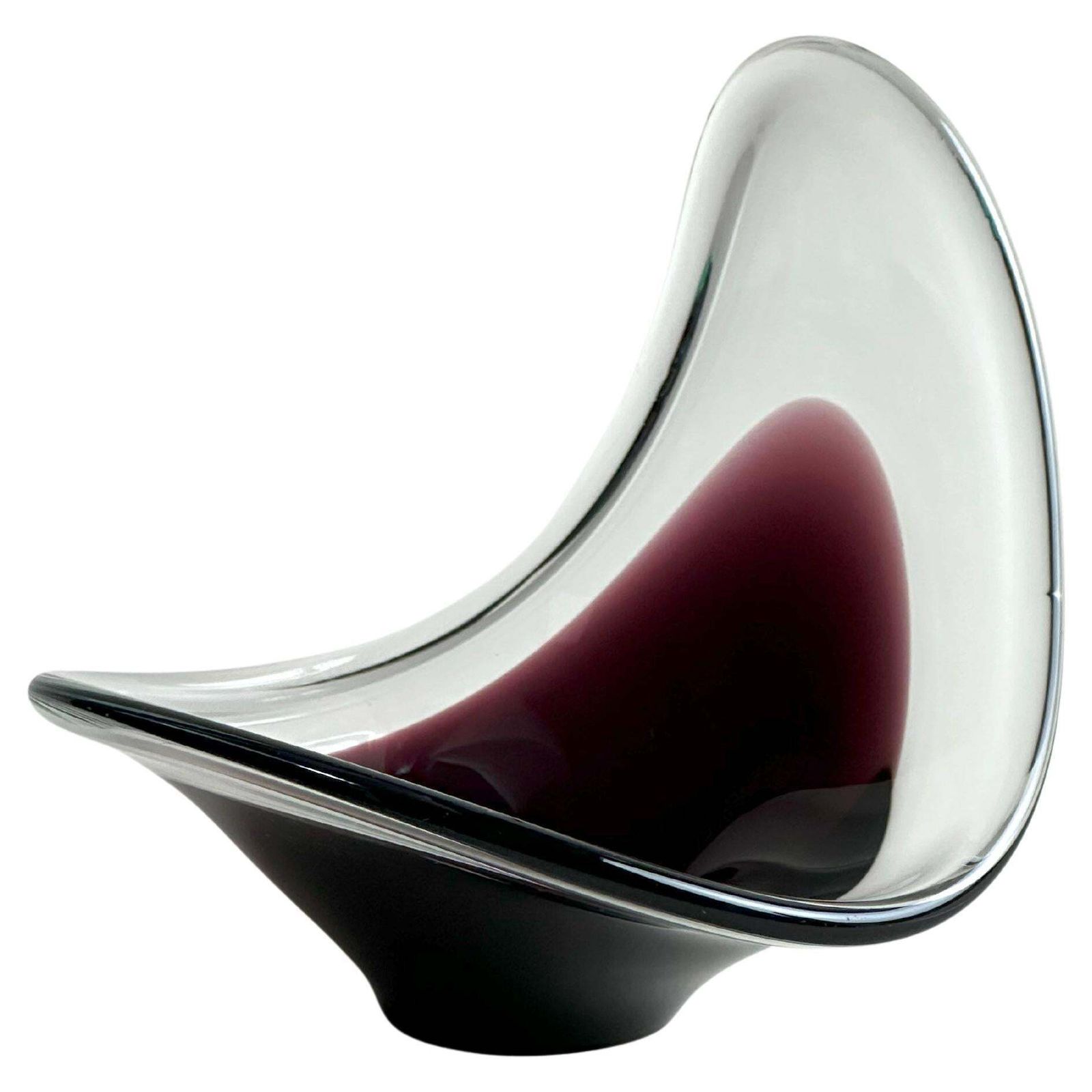 Mid Century Swedish Sommerso Glass Bowl, Attributed To Paul Kedelv For Flygfors