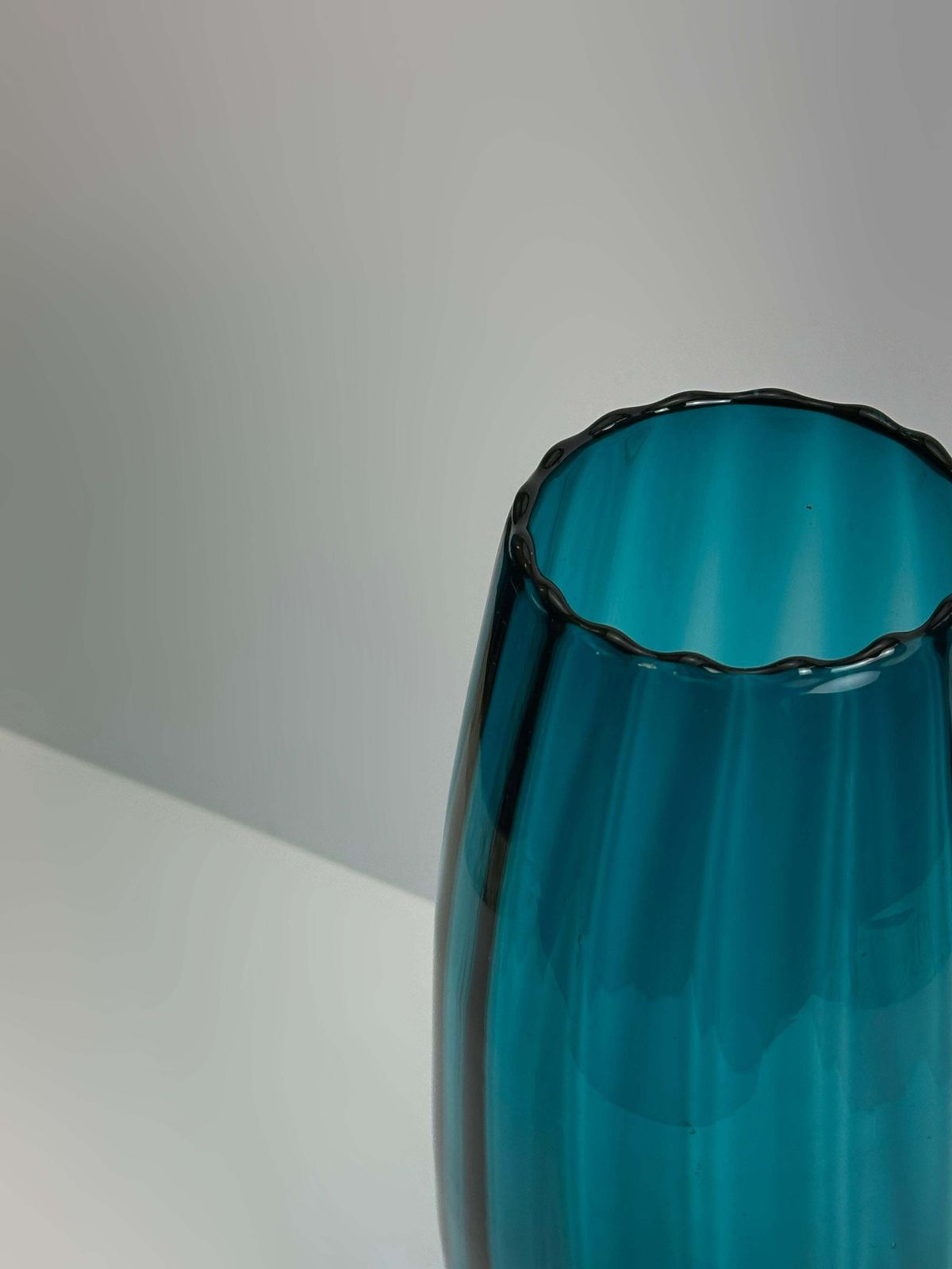 Large Teal Empoli Art Glass Vase Attributed To Rossini, Italy 1960s photo Home Decor