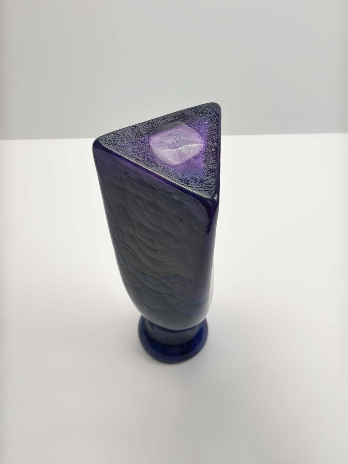 photo for sale Postmodern Art Glass Vase By Colin Terris For Caithness, Scotland, 1990s