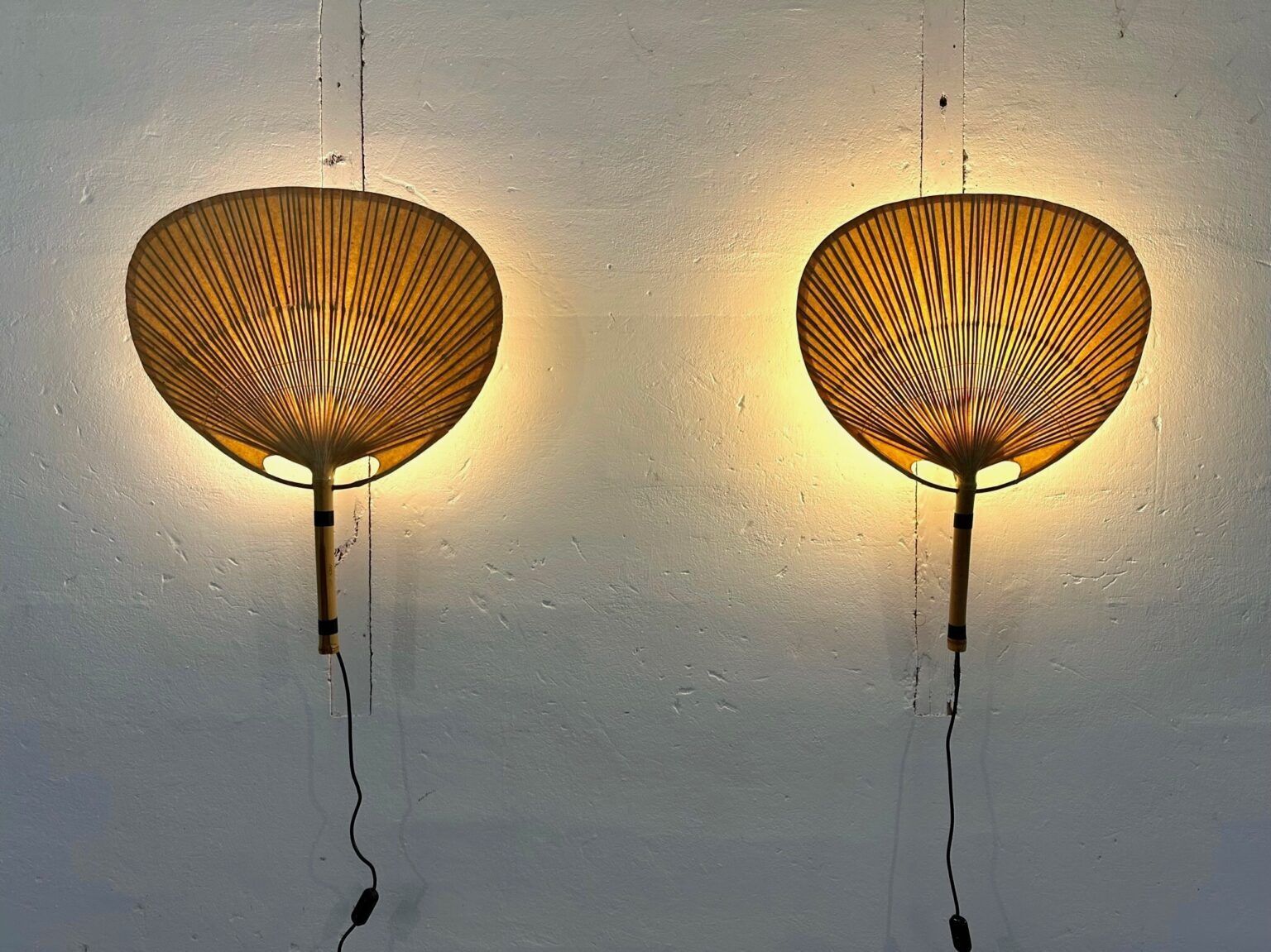 Ingo Maurer Uchiwa III Wall Lamps, M Design 1973