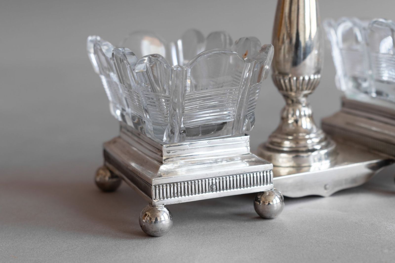 Pair Of Open Salts, 1800s, Silver Plated photo Home Decor