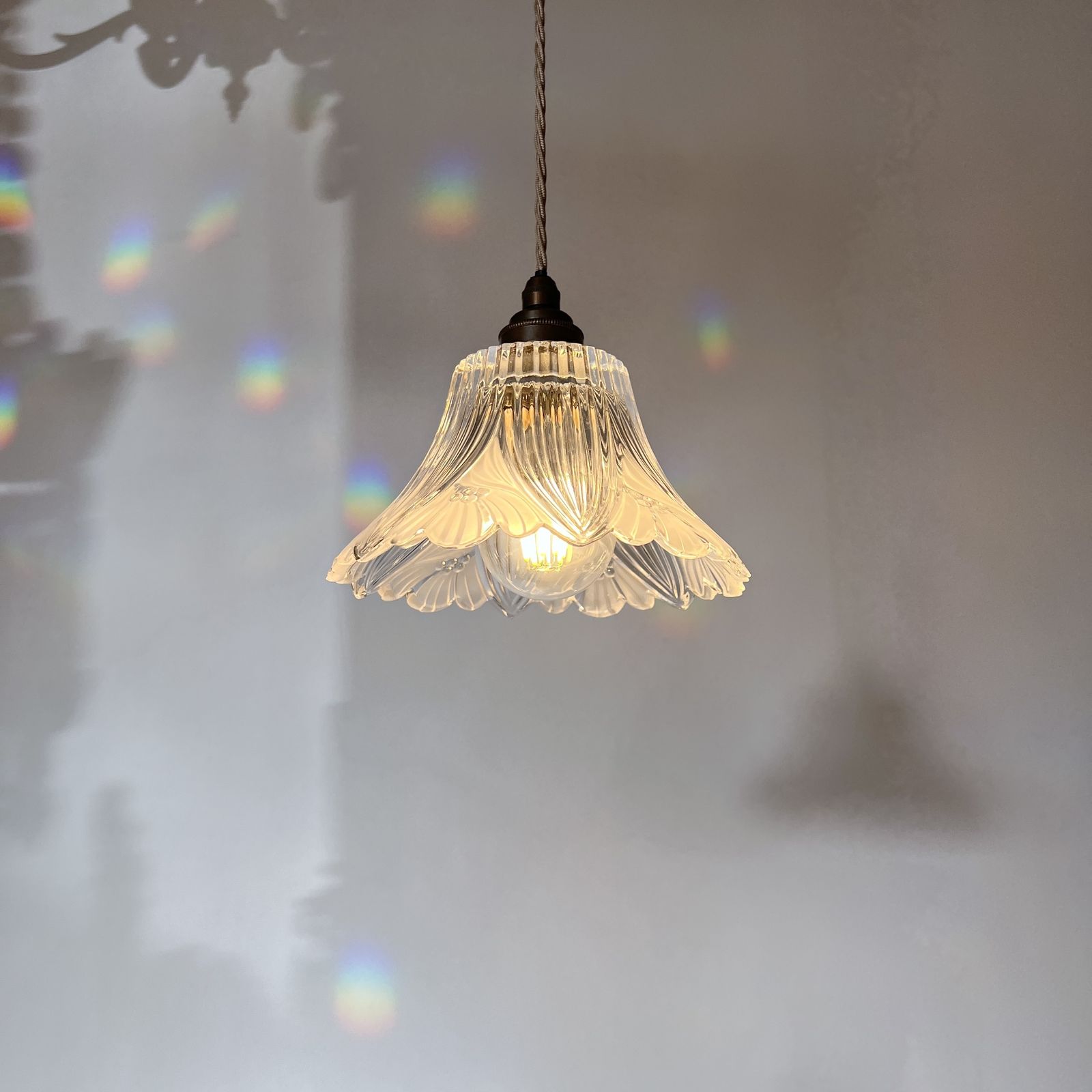 photo for sale Set Of Three Floral Frill Glass Shades