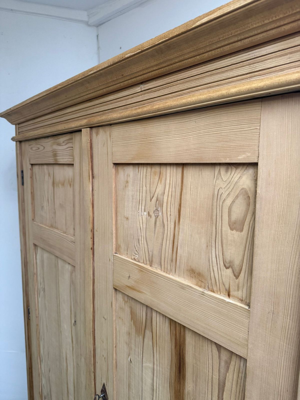 A Classic Antique Pine Knockdown Wardrobe To Wax/Paint photo vintage