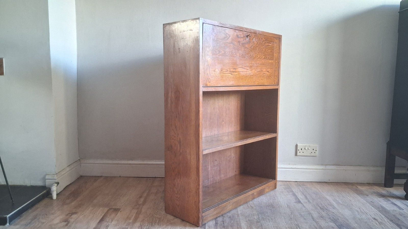 Delightful 1960's Odhams Of London Solid Oak  Mid Century Bookcase Bureau photo for sale
