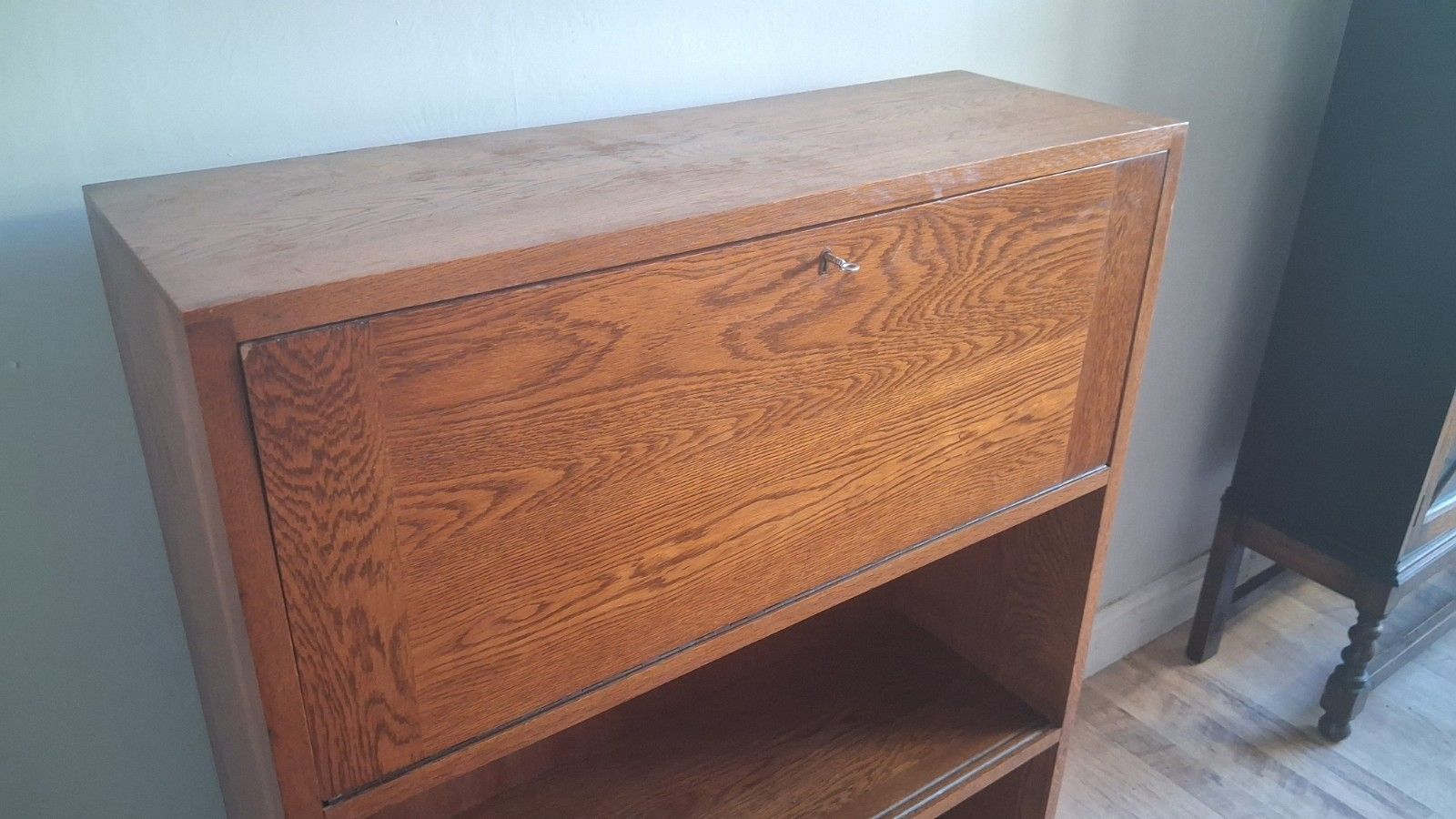 Delightful 1960's Odhams Of London Solid Oak  Mid Century Bookcase Bureau photo Furniture