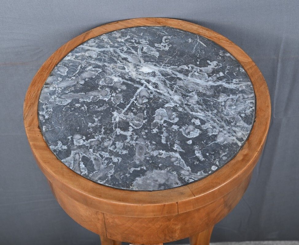 Cherrywood And Marble Pedestal Table, Restoration Period – Early 19th Century photo 1310.0