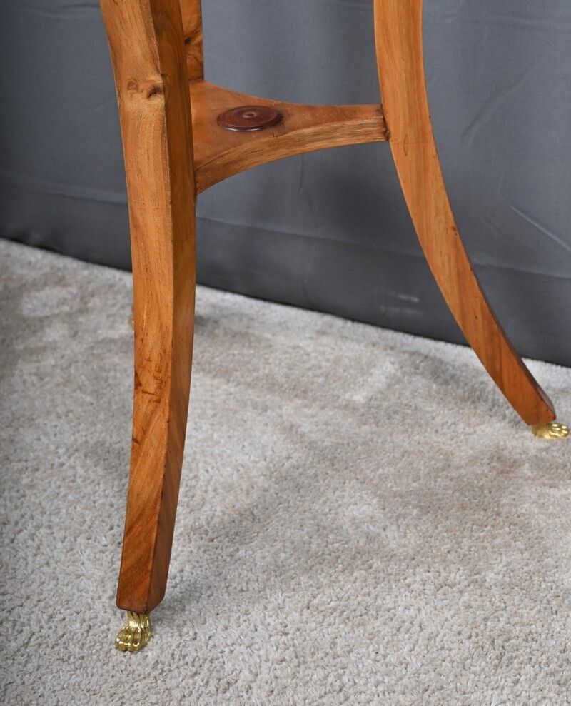photo for sale Cherrywood And Marble Pedestal Table, Restoration Period – Early 19th Century