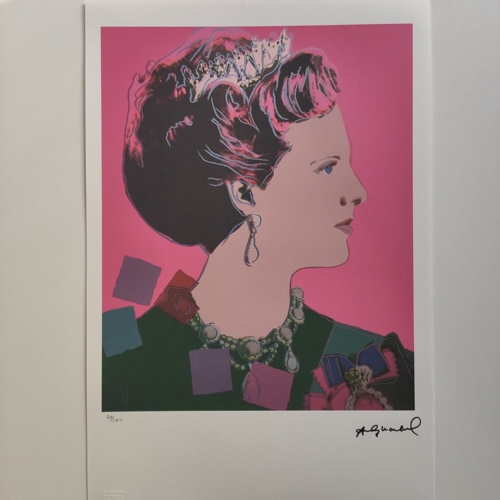 Andy Warhol Signed Queen Margrethe II Of Denmark Certificate Leo Castelli photo furniture