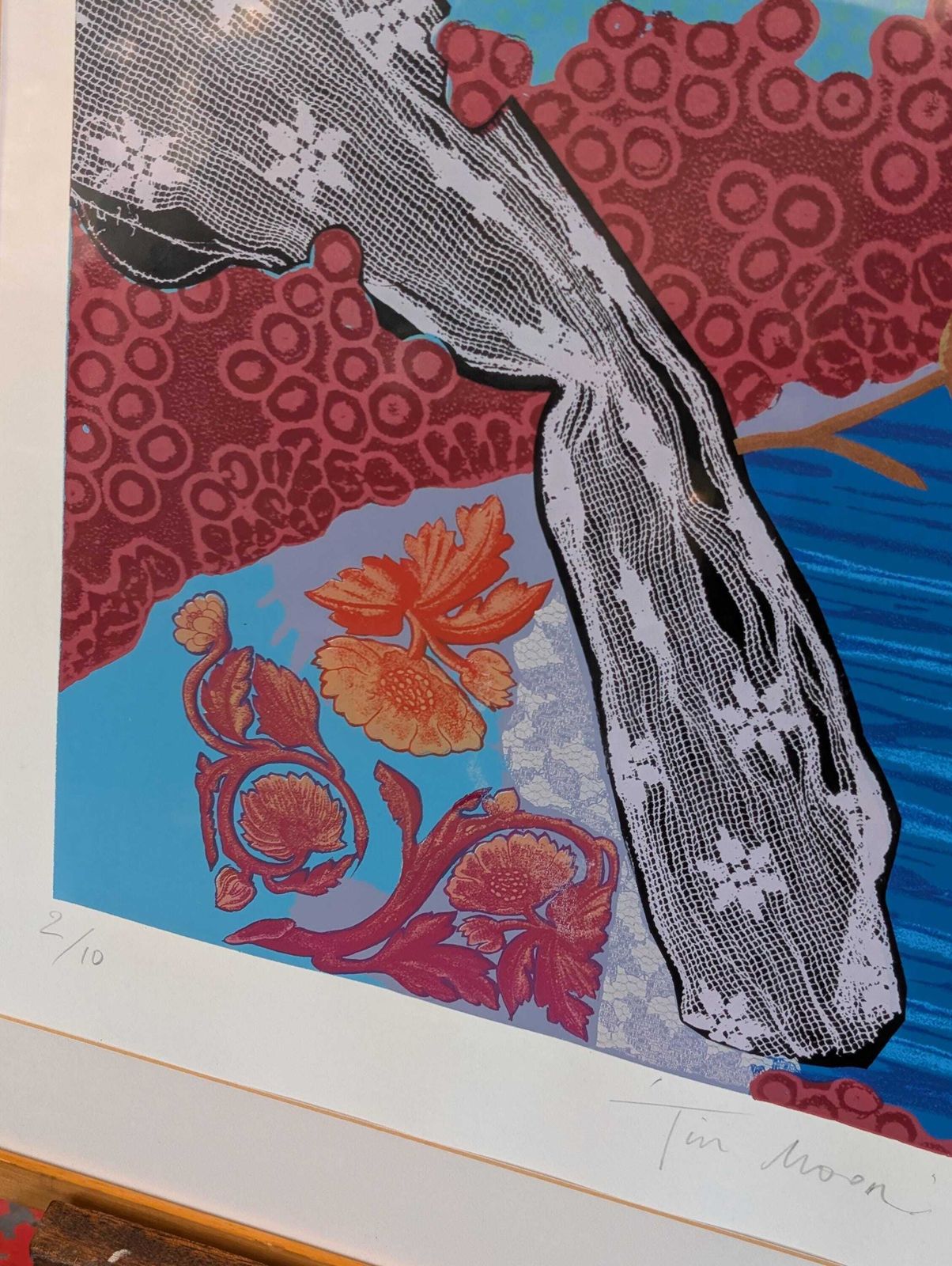 Late 20th Century Framed Limited Edition Signed Screenprint "Tin Moon" By Jane Sampson. photo 220.0