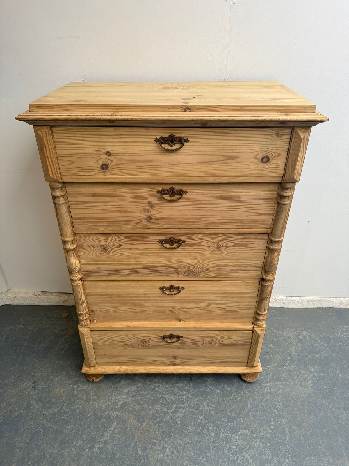 A Mint Clean Victorian Pine Narrow Chest Of Drawers To Wax/Paint photo furniture