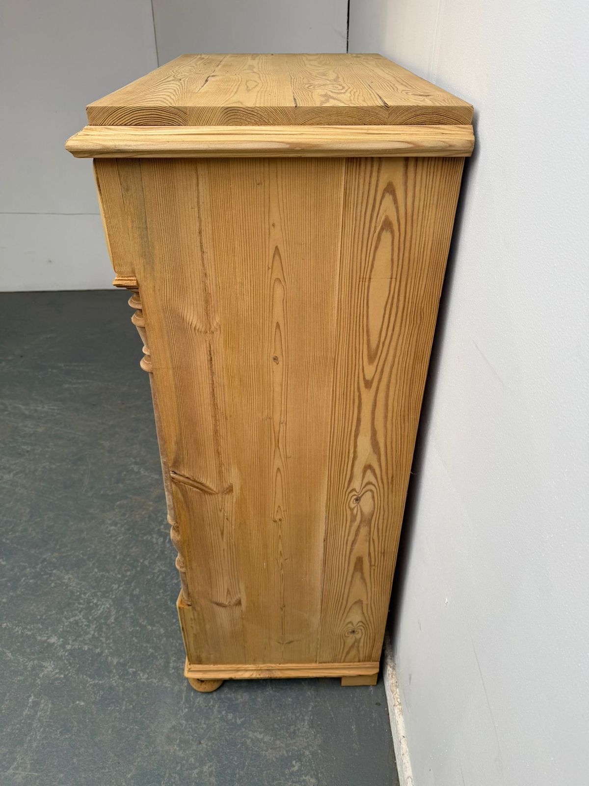 An Early Victorian Pine Columned Chest Of Drawers To Wax/Paint photo vinterior