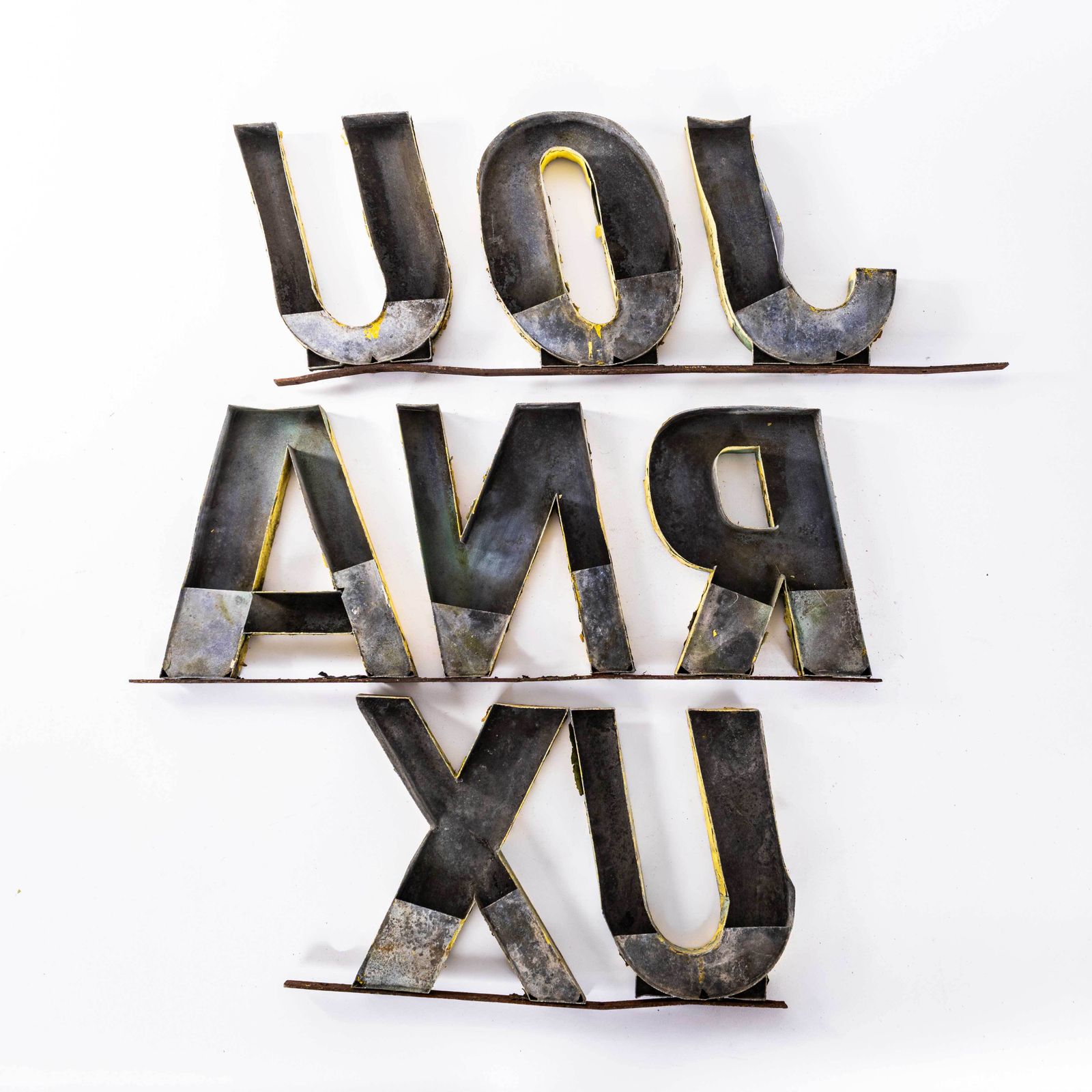 1950's Original Large French Metal Shop Signage Letters – Journaux photo for sale