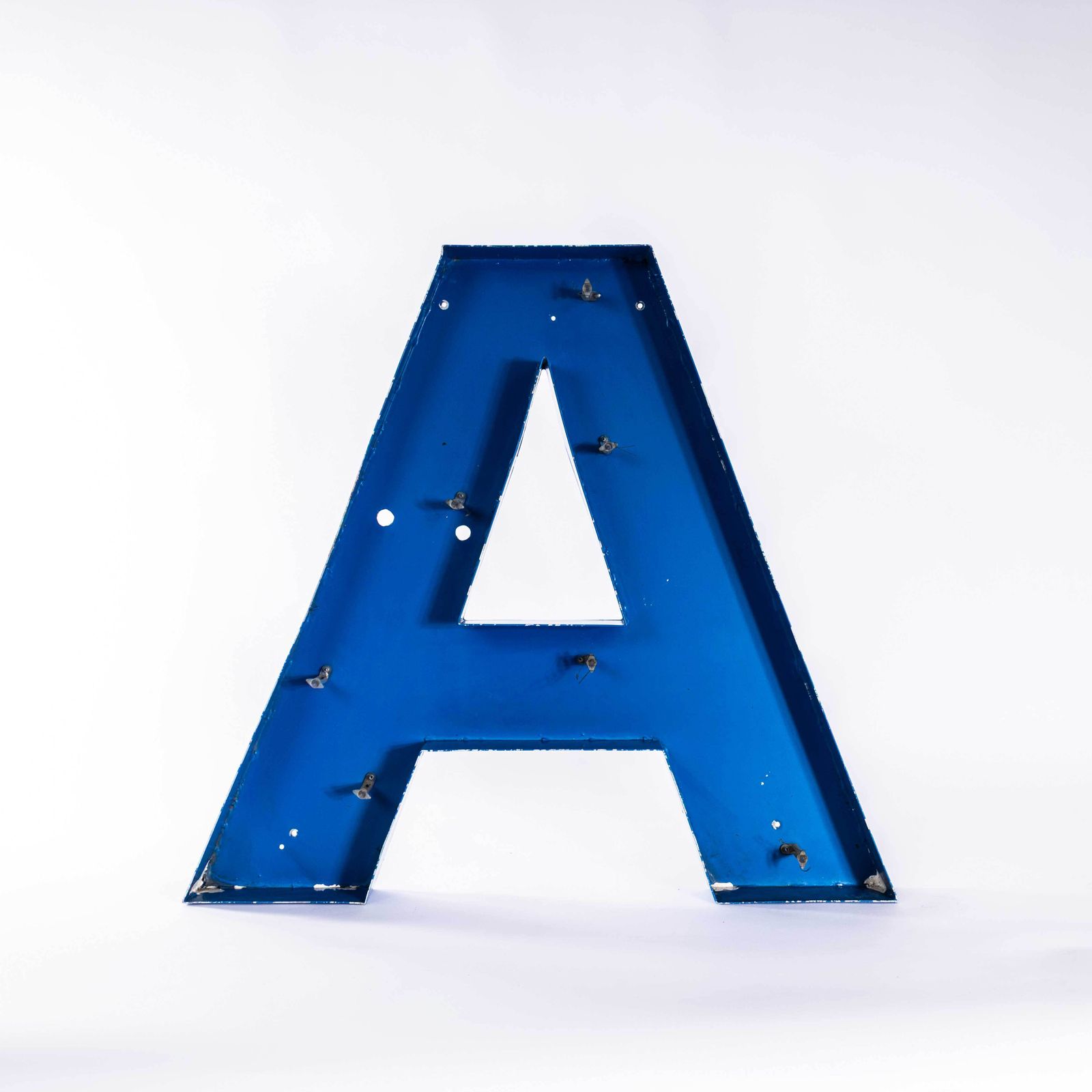 1950's Original Large French Metal Shop Signage Letters   Letter A