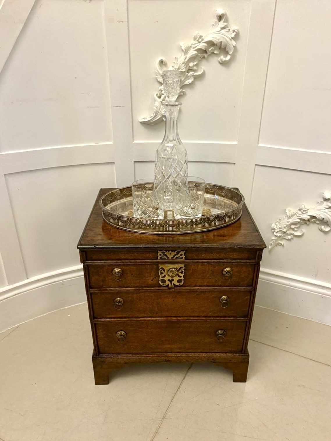 Antique Early 18th Century Quality Oak Coffer In The Form Of A Miniature Chest photo furniture