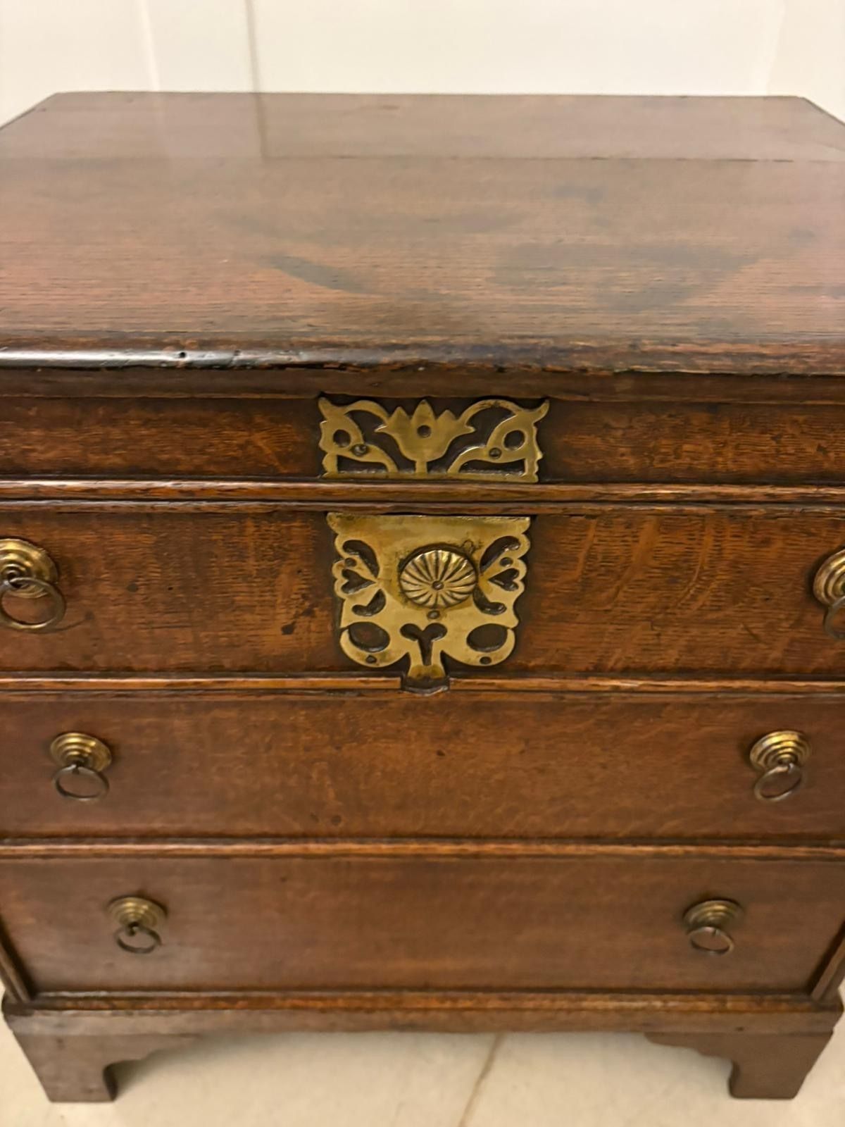 photo for sale Antique Early 18th Century Quality Oak Coffer In The Form Of A Miniature Chest