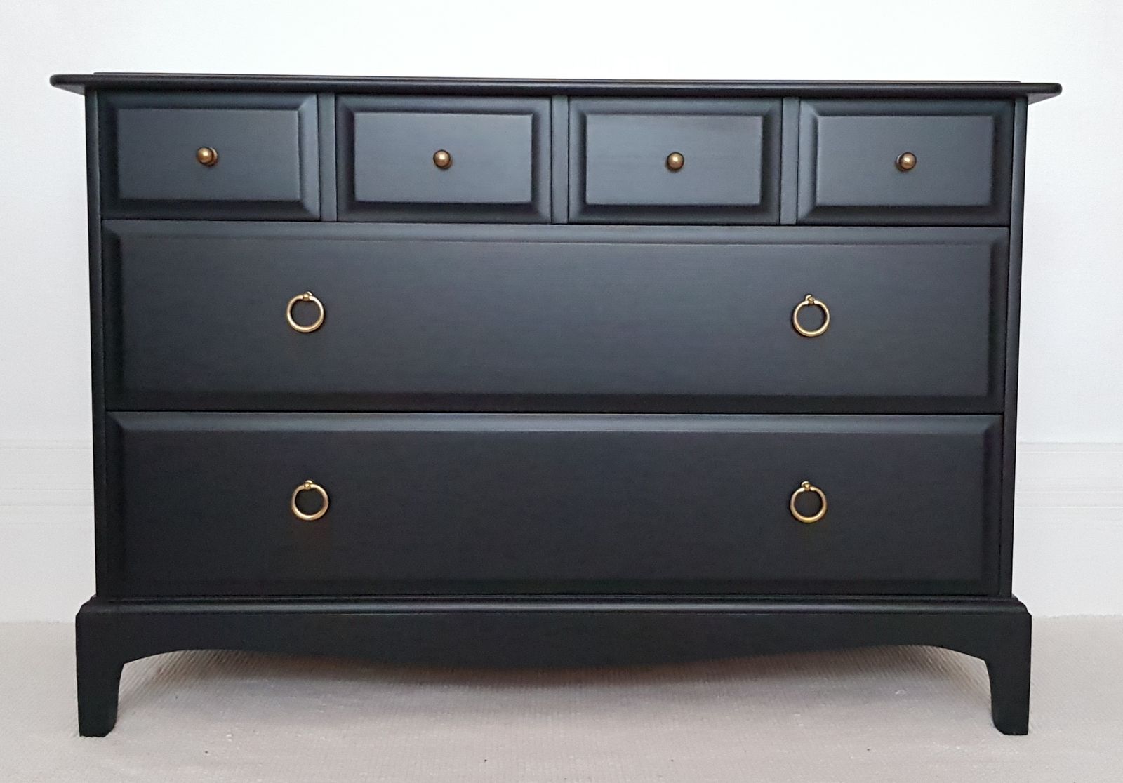A Pair Of Stag Minstrel Painted Mahogany Chest Of Drawers, 6 Drawers, John & Sylvia Reid, Upcycled. photo furniture