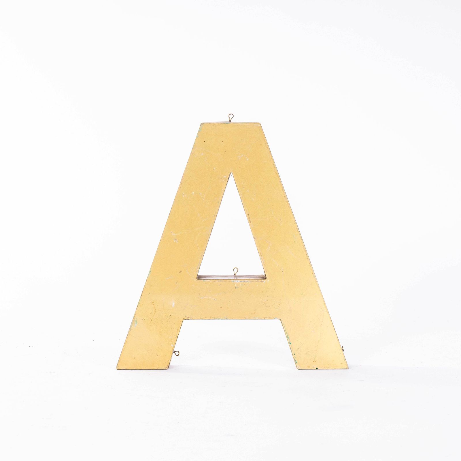 1950's Original Large French Metal Shop Signage Letters   Letter A