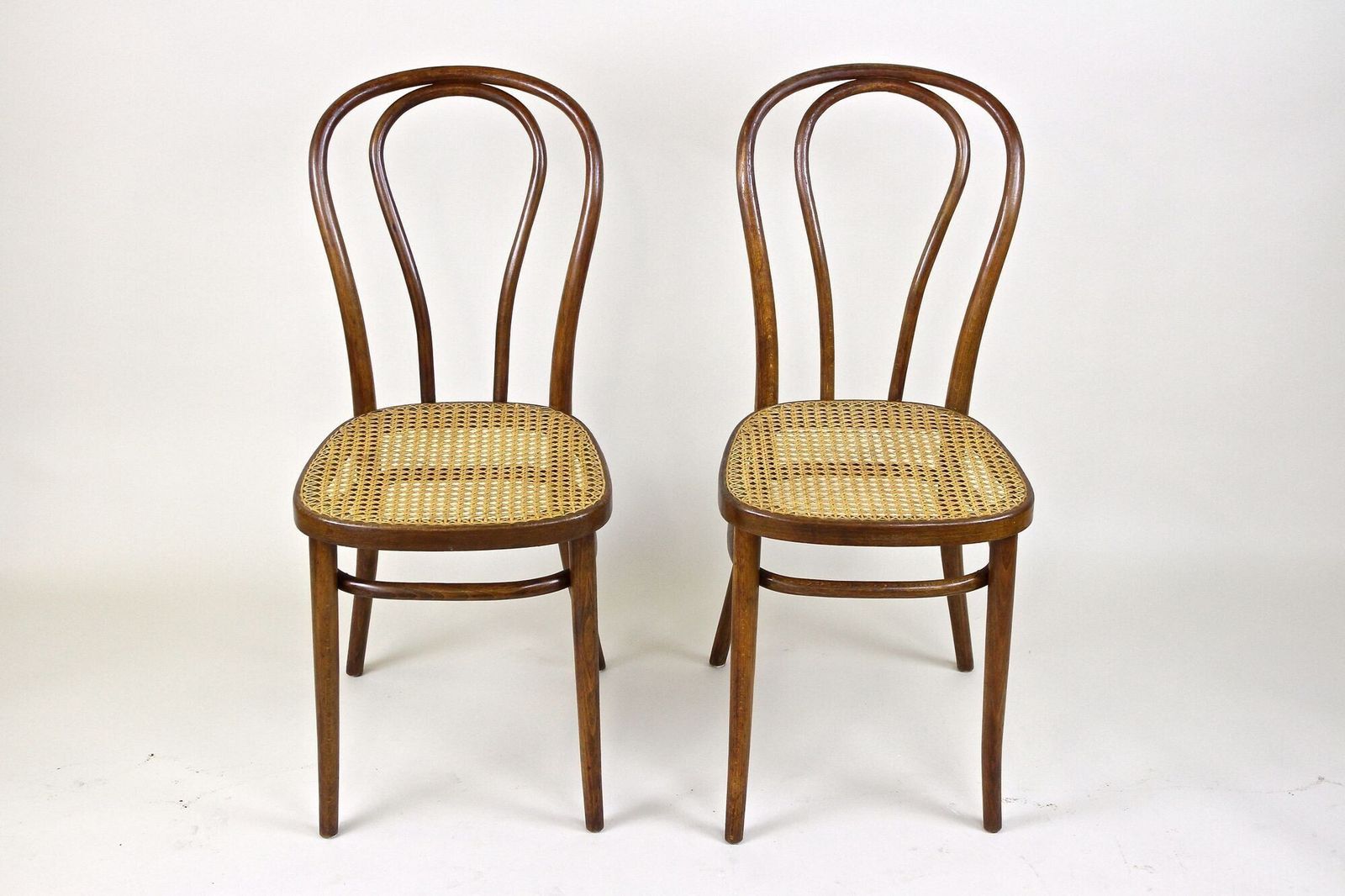 Set Of Two Art Nouveau Thonet Bentwood Chairs, Vienesse Mesh, At Ca. 1895 photo furniture