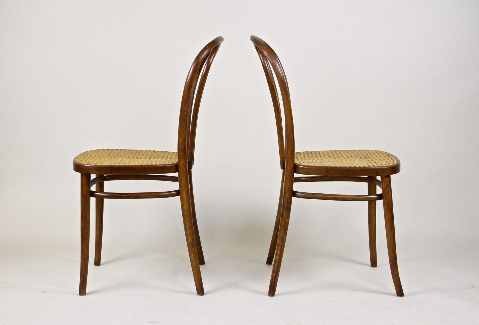 Set Of Two Art Nouveau Thonet Bentwood Chairs, Vienesse Mesh, At Ca. 1895 photo 1330.0