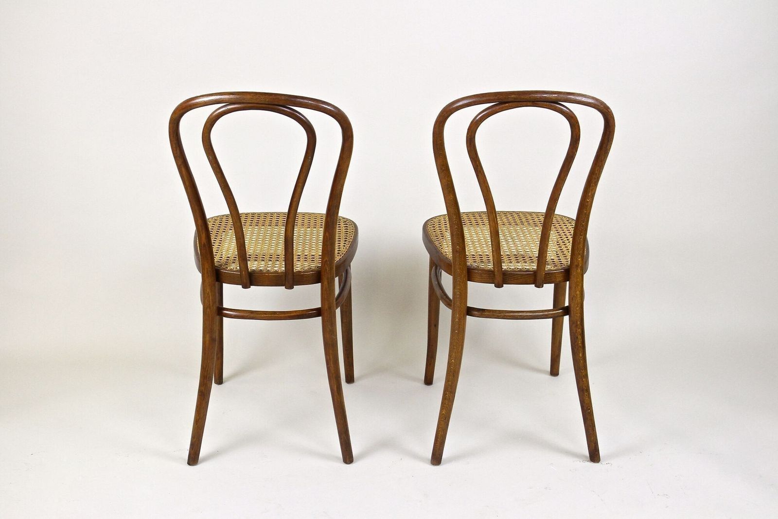 Set Of Two Art Nouveau Thonet Bentwood Chairs, Vienesse Mesh, At Ca. 1895 photo vinterior