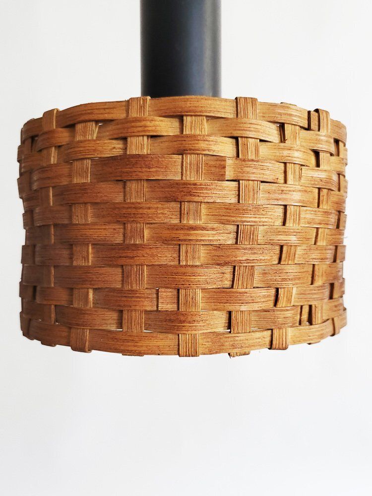 Mid Century Modern Danish Rattan Pendant, 1960s photo vintage