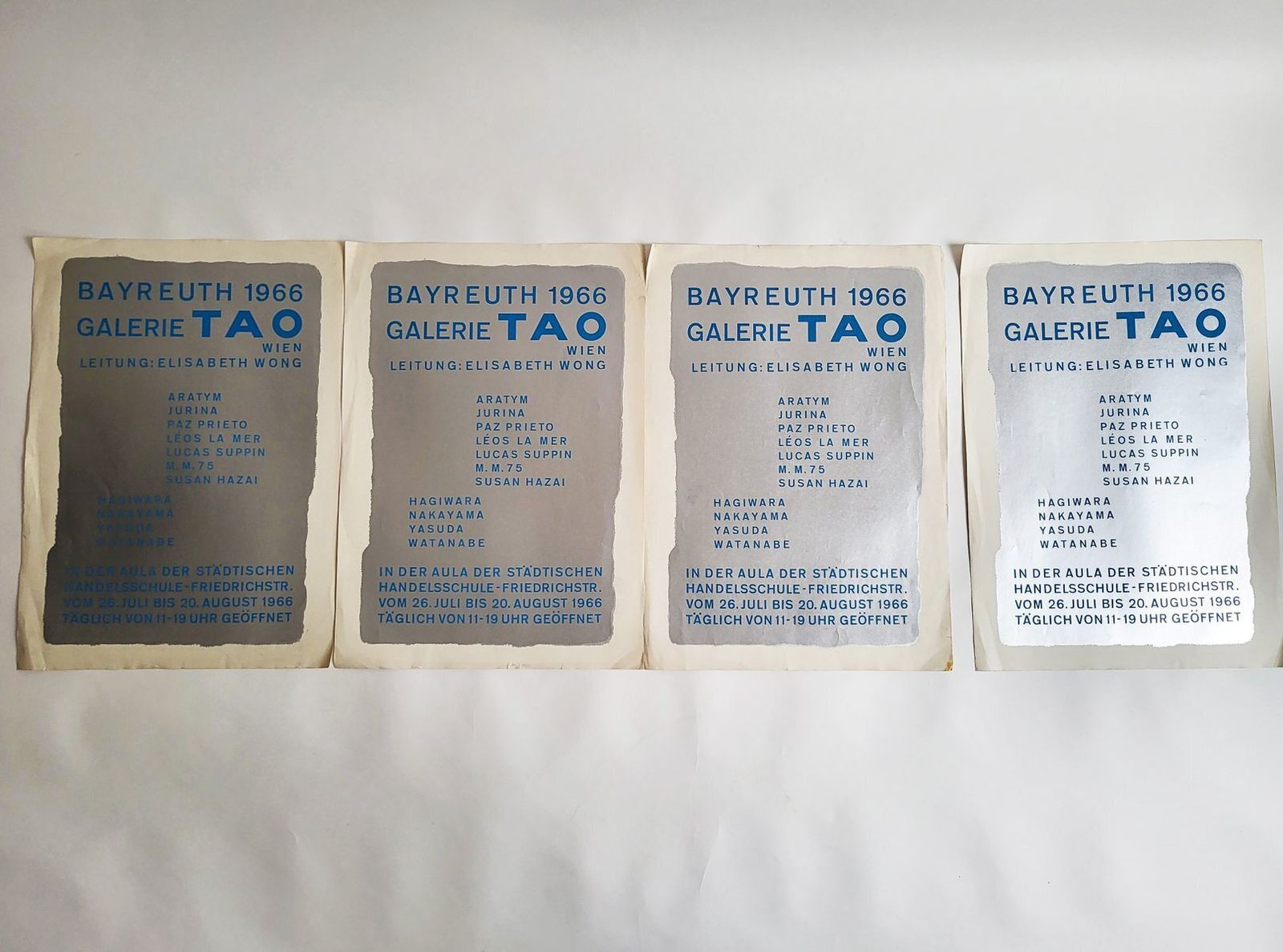 Original Silkscreen Poster For Galerie Tao Exhibition Opening, 1966 photo vinterior