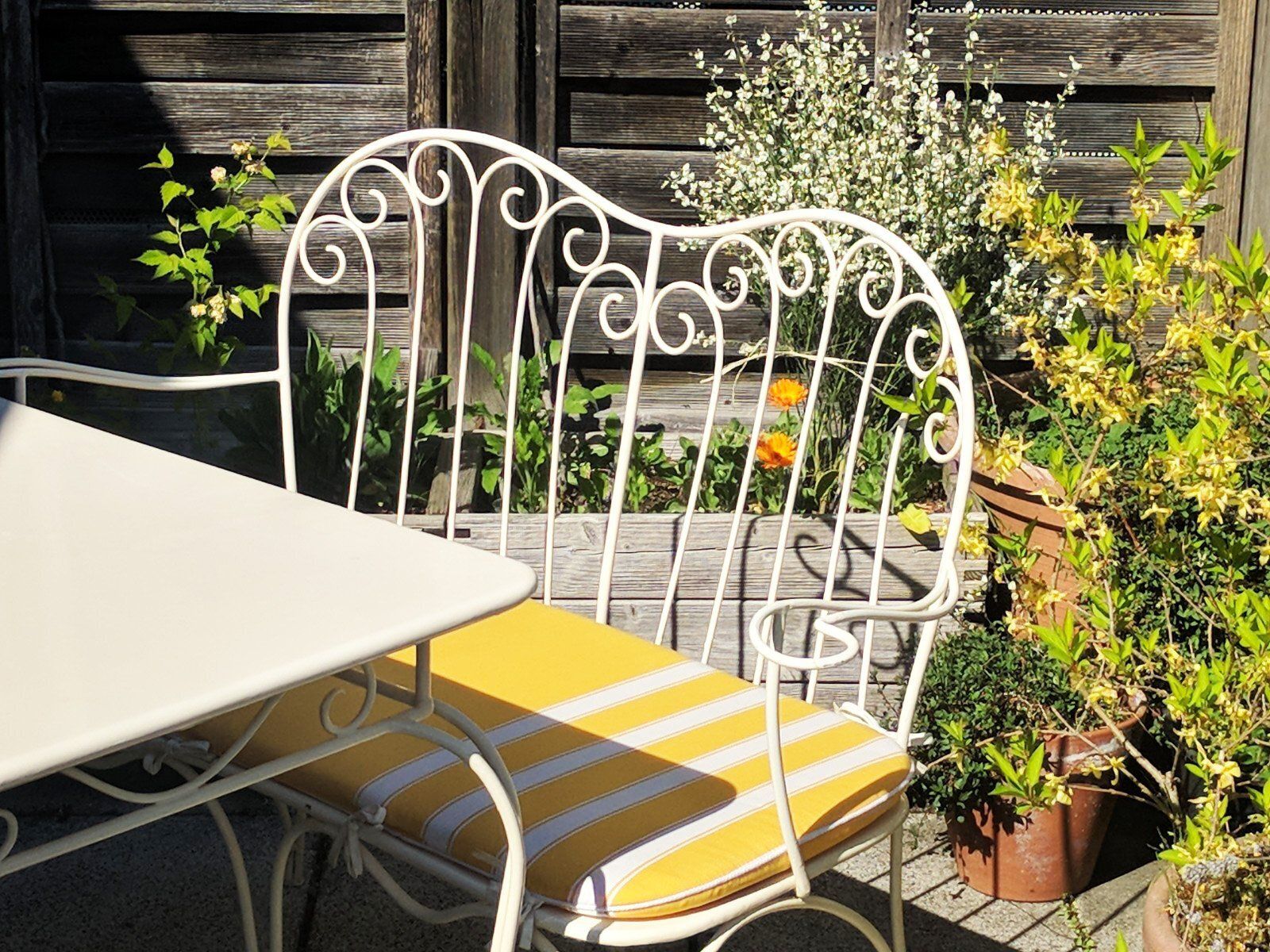 Mid Century Modern Austrian Wrought Iron Garden Seating Set By Karasek & Co, 1950s, Set Of 2 photo 2270.0