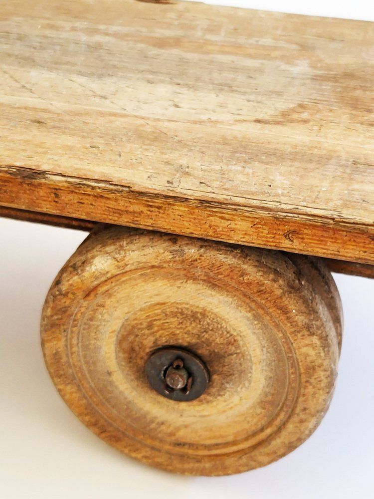 Antique Handmade Wooden Toy Truck, 1940s photo vinterior