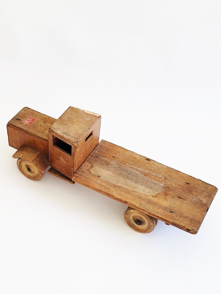 photo for sale Antique Handmade Wooden Toy Truck, 1940s
