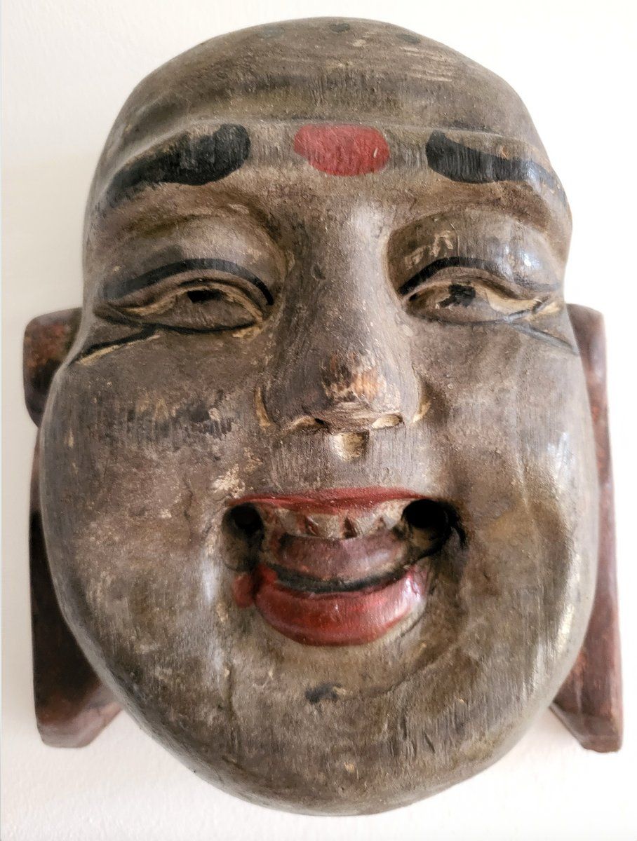 Antique Japanese Mask, 1920s photo furniture