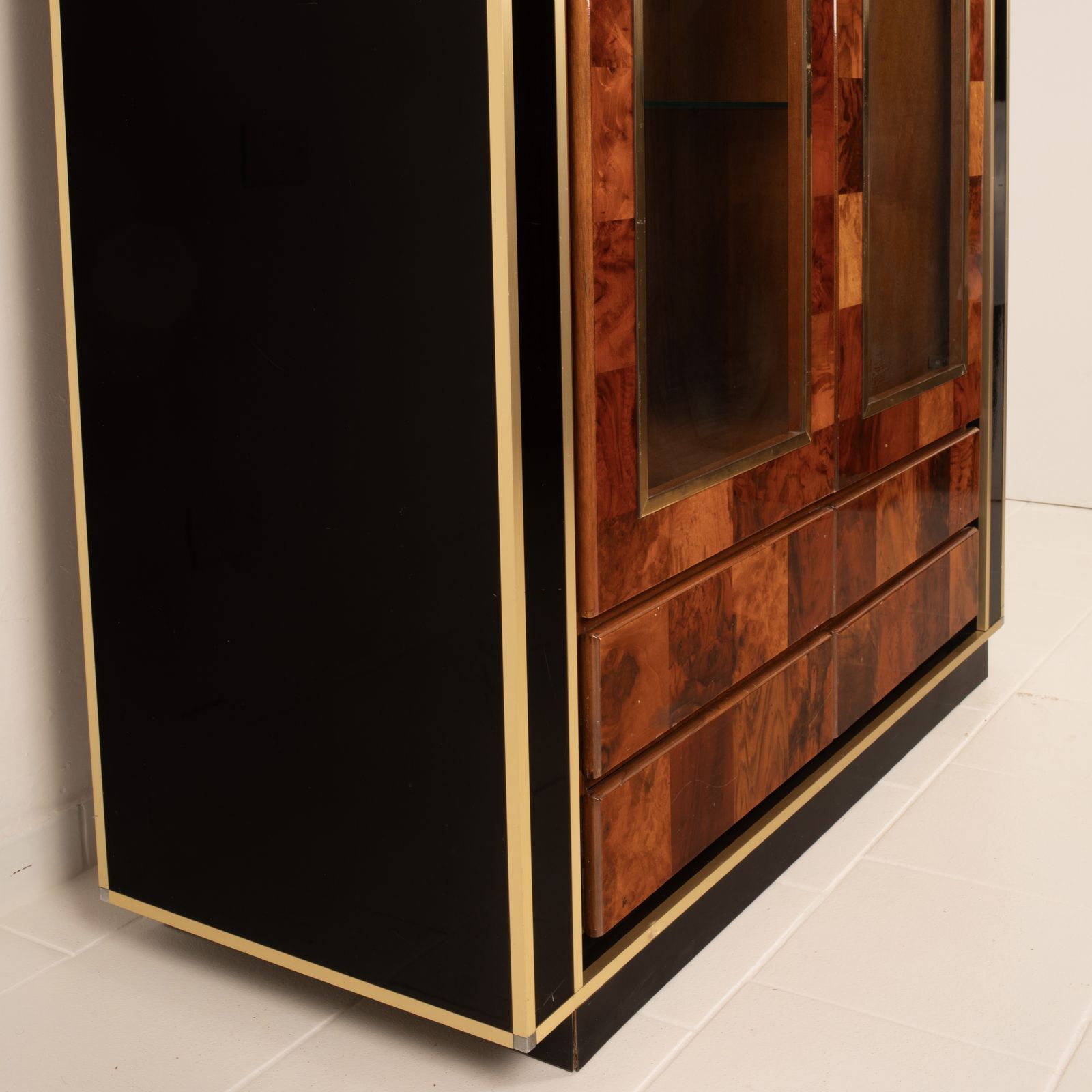 Redwood Bar Display Cabinet By Willy Rizzo For Mario Sabot photo vintage