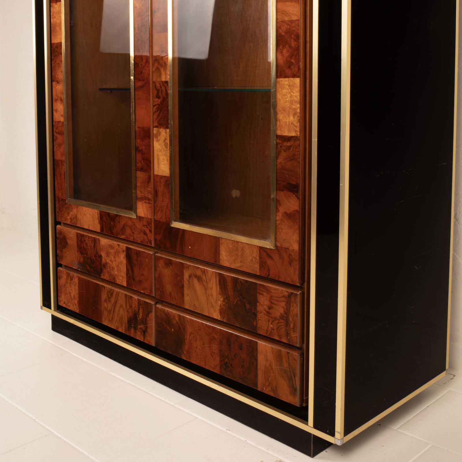 photo for sale Redwood Bar Display Cabinet By Willy Rizzo For Mario Sabot