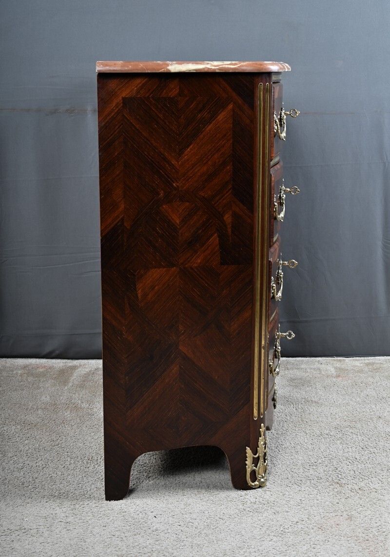 Furniture Marquetry Commode, Regency Style, Napoleon III Period – Mid 19th Century photo