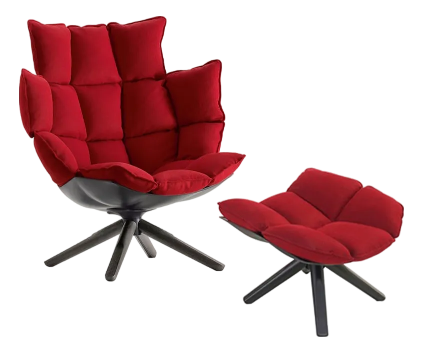 Set Of Husk Swivel Lounge Chair And Ottoman By Patricia Urquiola For B&B Italia, 2013