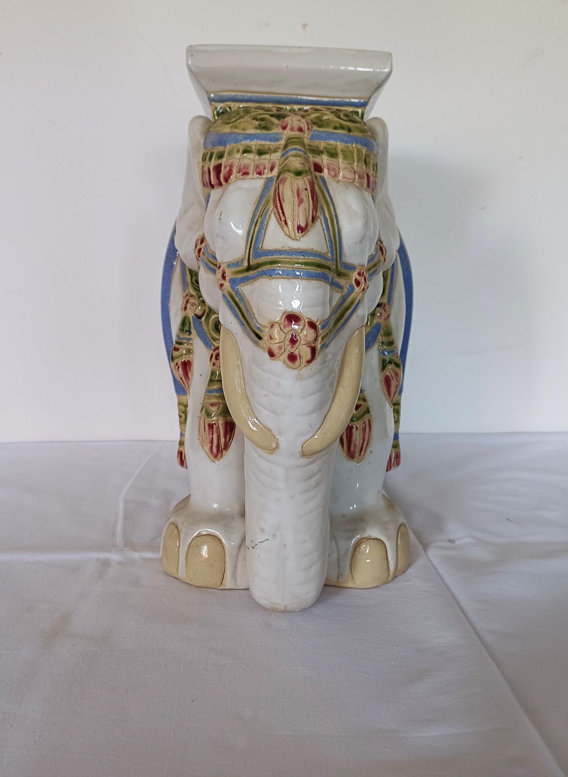 Large Ceramic Elephant Garden Stool Or Plant Stand, 1960s photo Home Decor