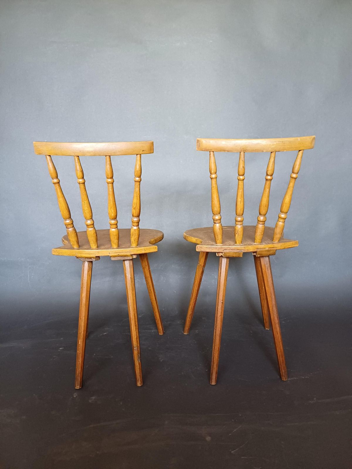 Set Of Slovenian Alps Farm Chairs, 1930s photo for sale
