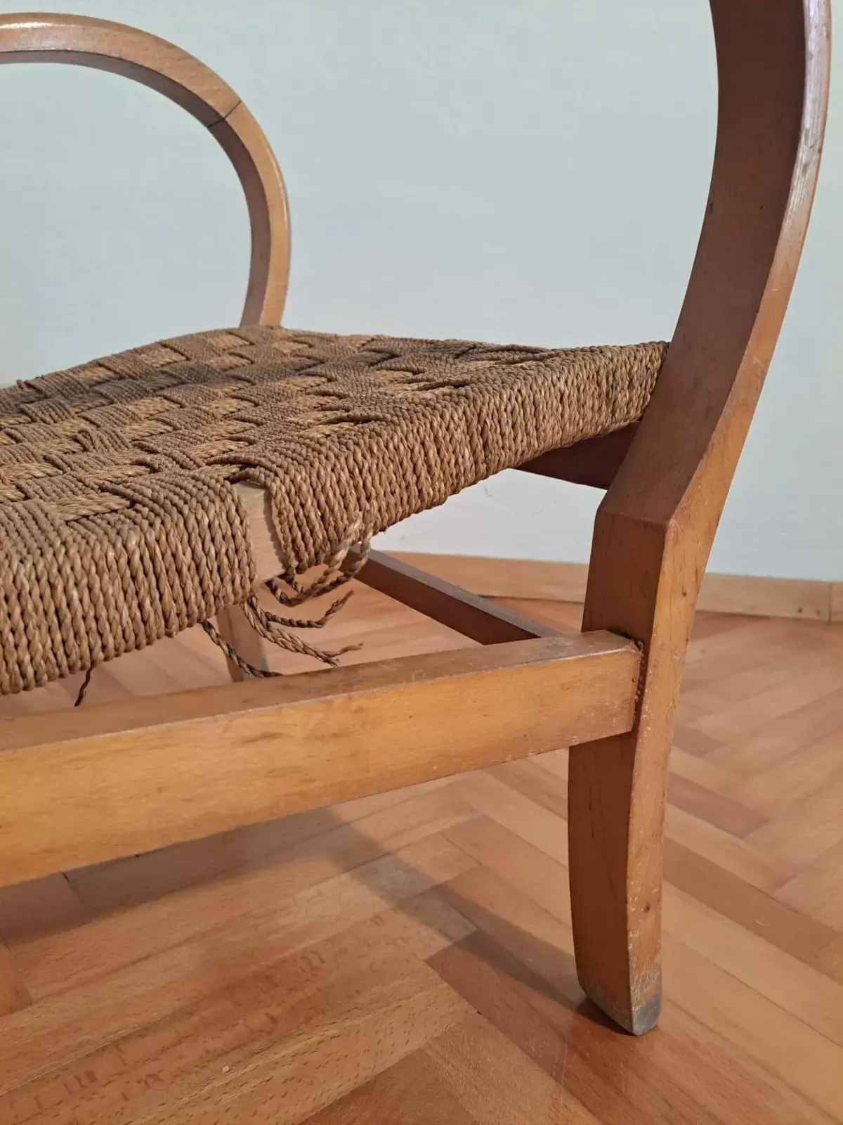 German Bauhaus Beech And Paper Cord Chair By Erich Dieckmann, 1925 photo vinterior