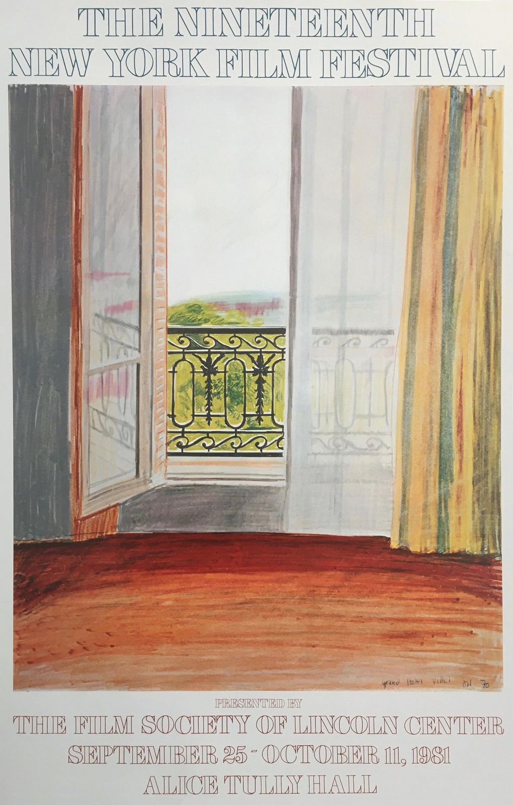 David Hockney The 19th New York Film Festival 1981 Poster