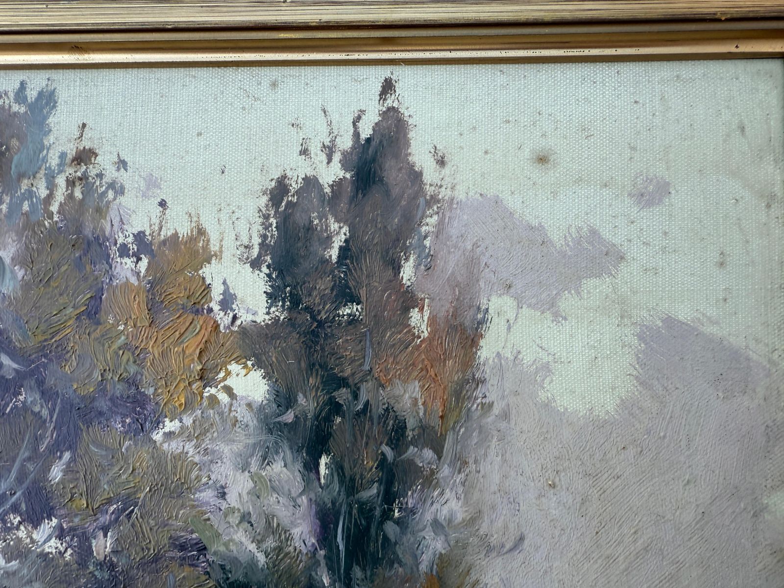 Enric Beltran Messa Landscape With Lake And Bell Tower Oil On Canvas Painting Spanish Landscape C.1980 photo 500.0