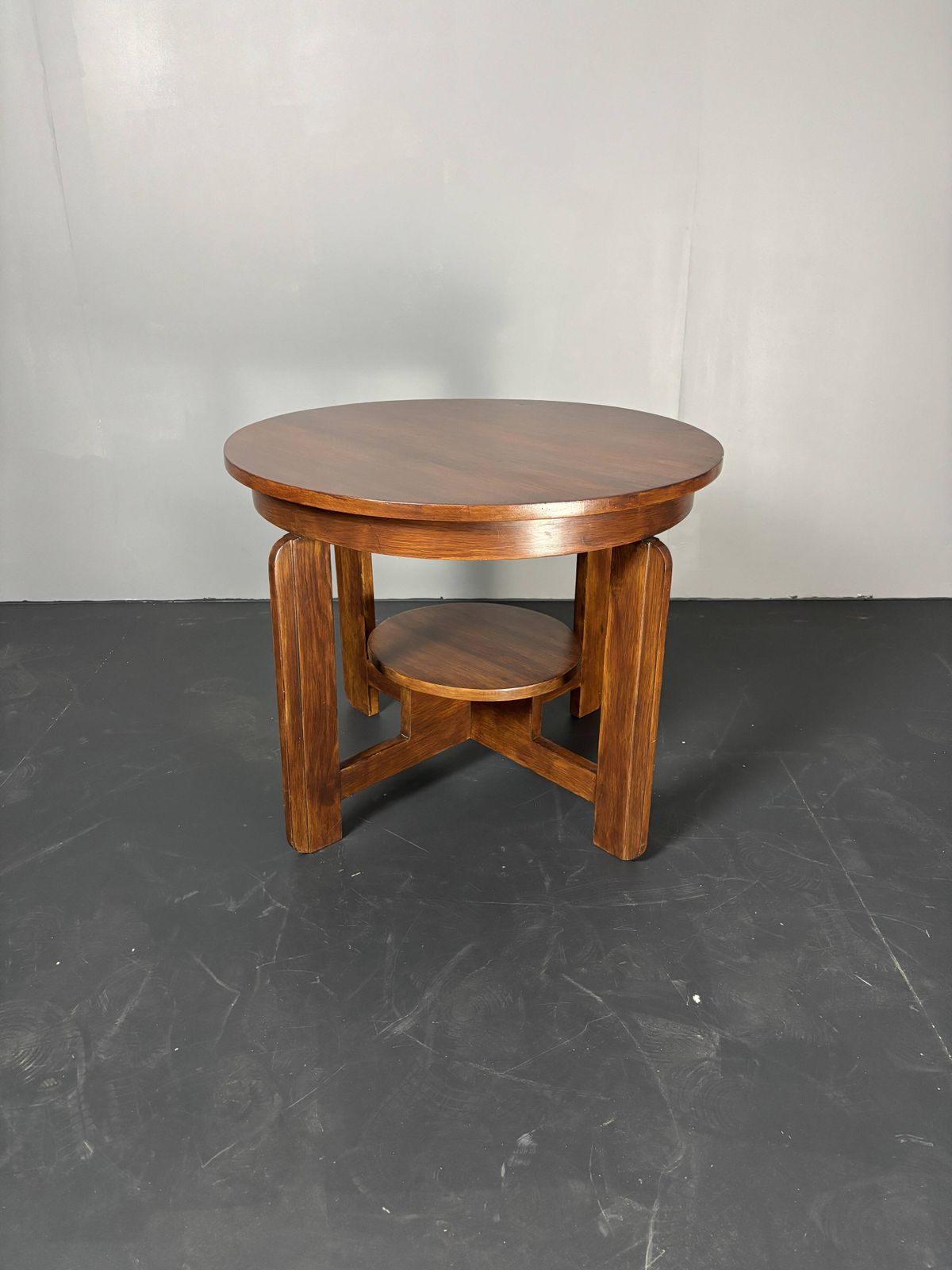 photo furniture Midcentury Dutch Art Deco Mahogany Side Or Coffee Table, Ca 1940s   1950s