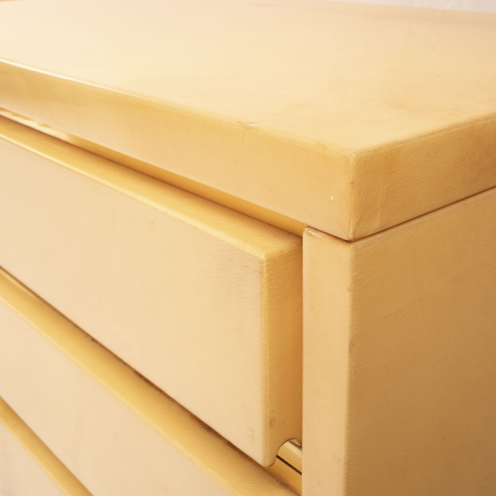 photo furniture Pair Of Parchment Bedside Tables By Aldo Tura For Tura Milano