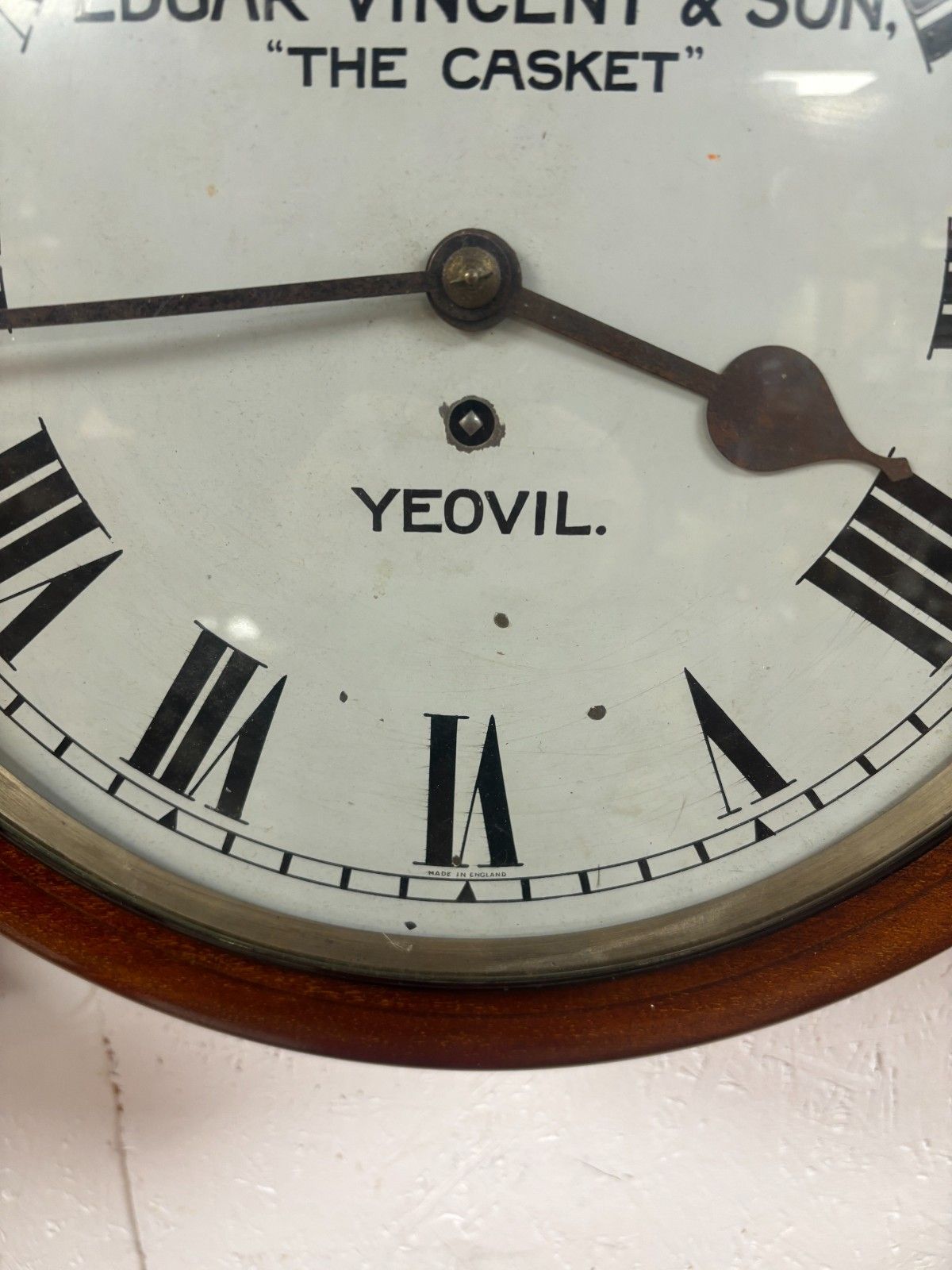 Early 20th Century Edgar Vincent & Sons 'The Casket' Yeovil Wall Clock photo vinterior