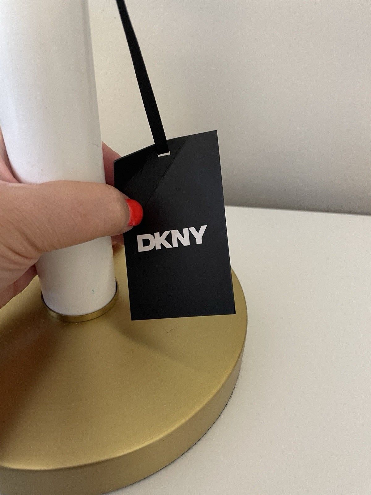 Dkny White Matted Glass Bankers Desk Lamp Modern Good Tone Details New photo furniture