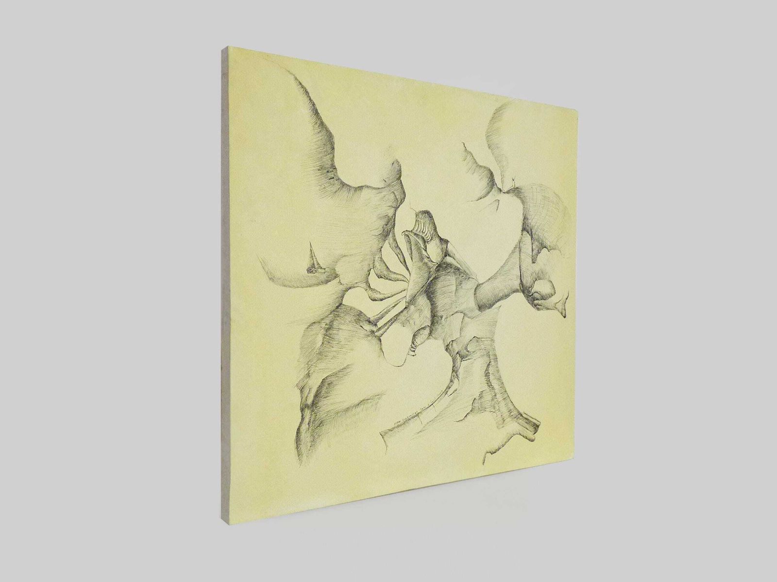 Mixed Media, Oil And Black Pen On Canvas, Serge Goldwitcht, "Glissements" (Sliding), 2010, 80 X 80 Cm (31.49 X 31.49 In) photo furniture