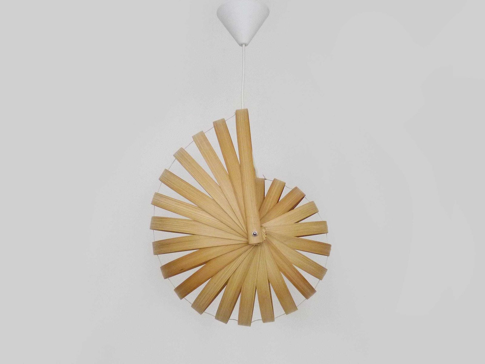 Nautilus Pendant Light In Wooden Slats, 2000s
