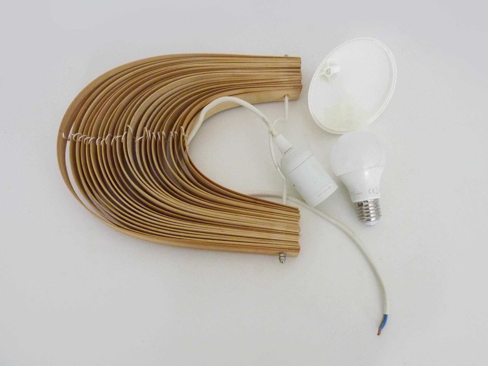 photo for sale Nautilus Pendant Light In Wooden Slats, 2000s