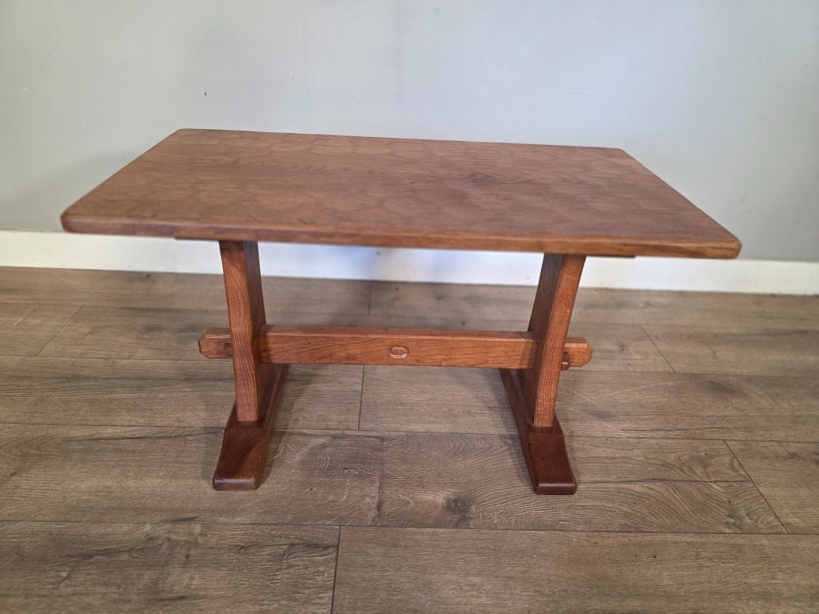 Antique Oak Acornman Arts And Crafts Coffee Table photo for sale