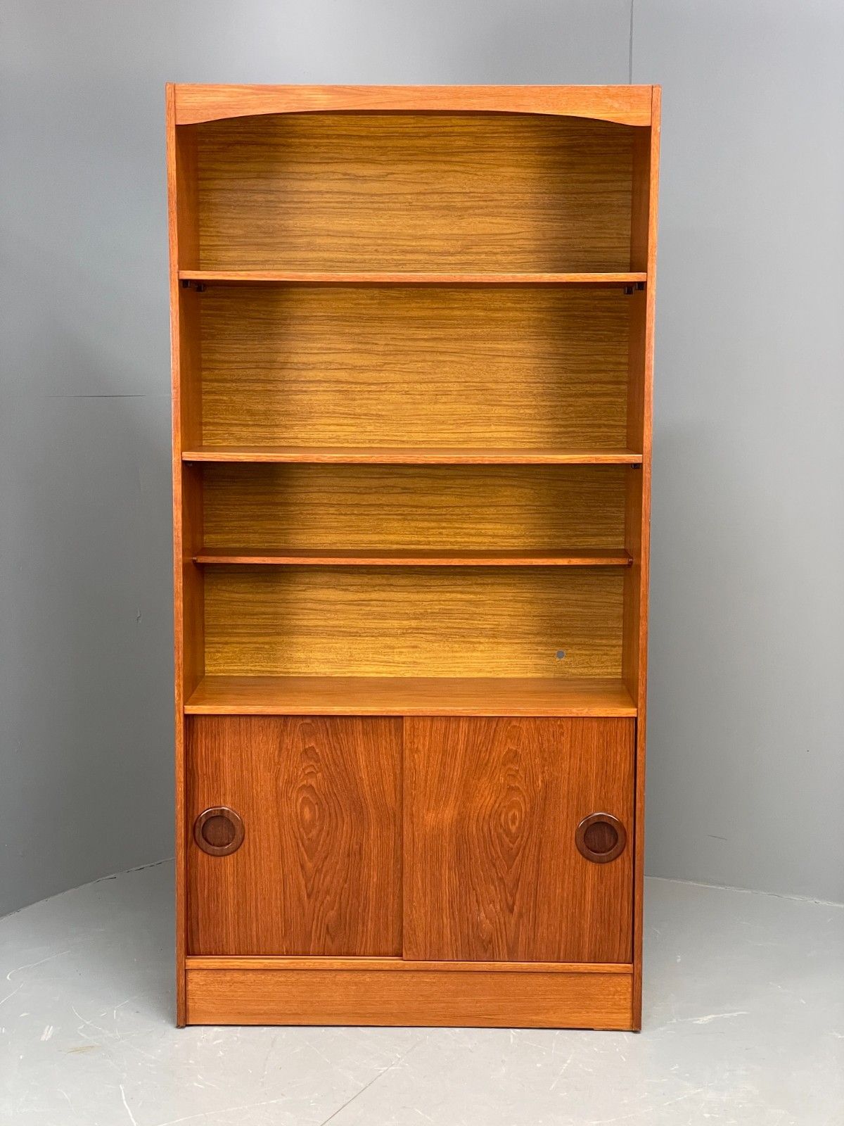 Vintage Teak Wall Unit Retro 1960s Shelving Sliding Doors Eb10669 Mwoo